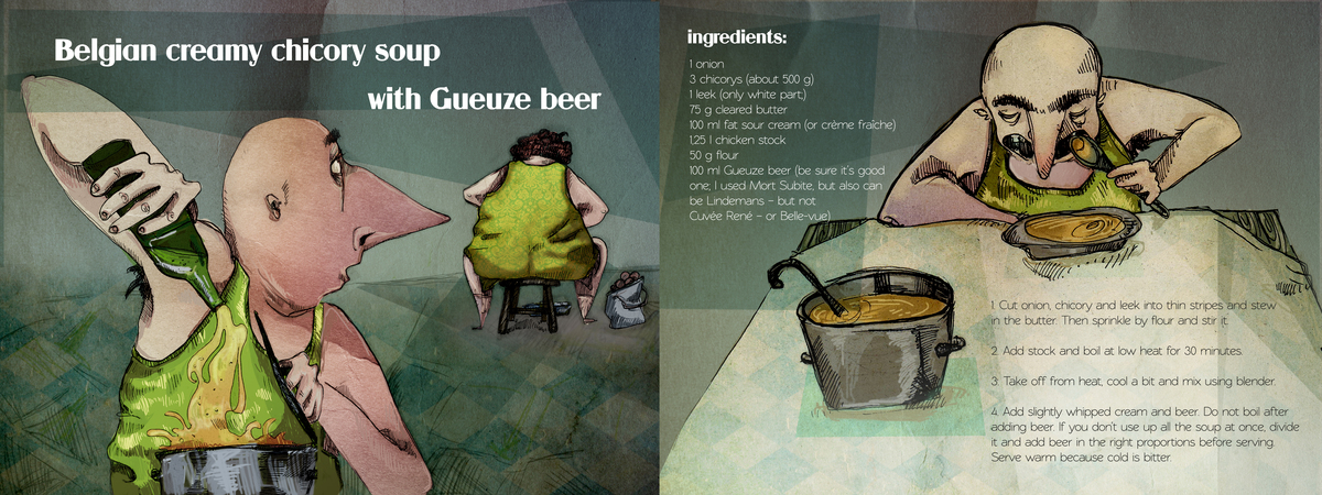 Belgian Creamy Chicory Soup with Gueuze beer by Paulina Wyrt