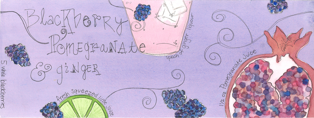Blackberry, Pomegranate & Ginger Mixed Drink by Emma Fagan