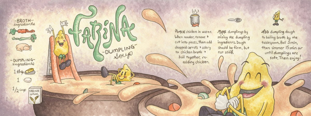 Farina Dumpling Soup by Ashley Kozak