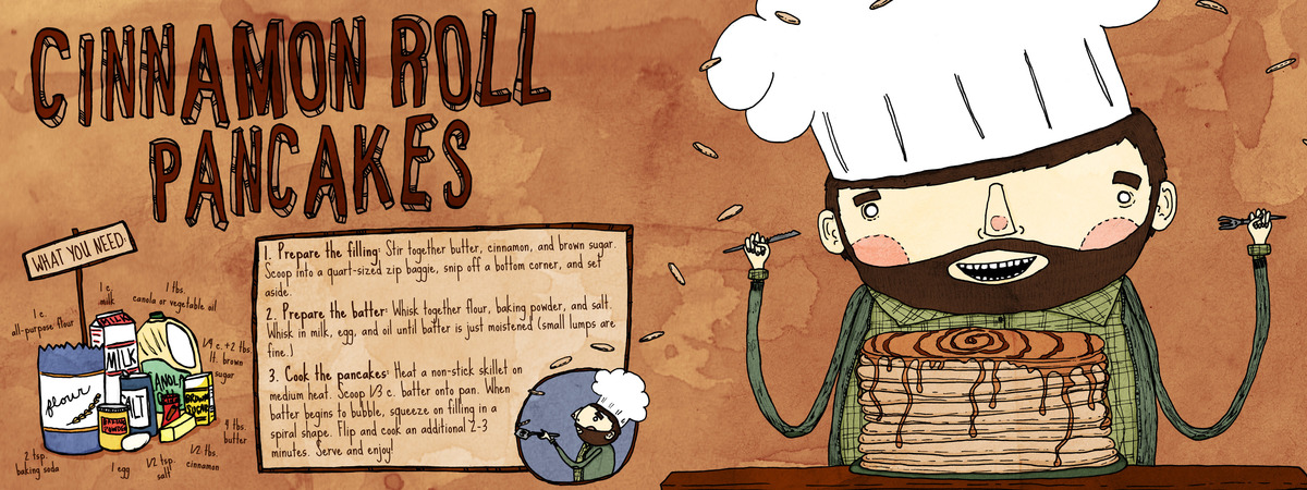 Cinnamon Roll Pancakes by Molly Steinmetz