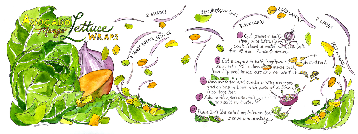 Avocado Mango Lettuce Wraps by Marcella Kriebel