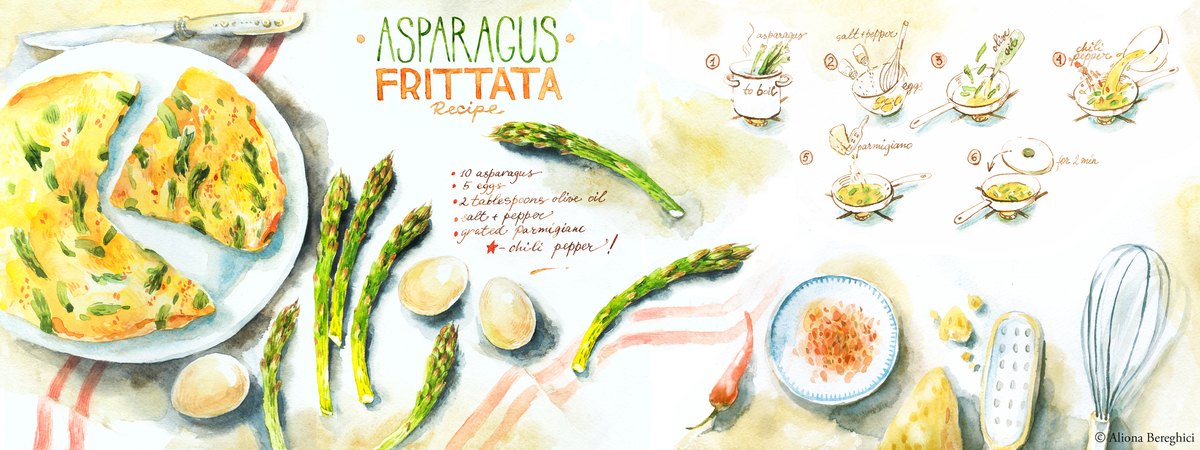 Asparagus Frittata Recipe by Aliona Bereghici