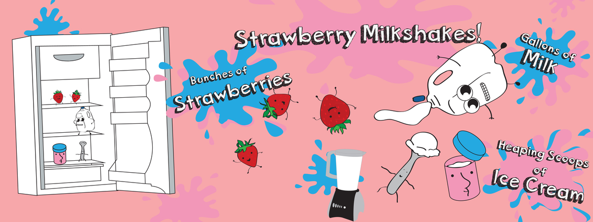 Strawberry Milkshakes! by Ethan Suarez