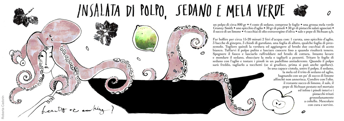 Octopus Salad with Celery and Green Apple - Insalata di polpo, sedano e mela verde by Roberta Cadorin (cobrizo)