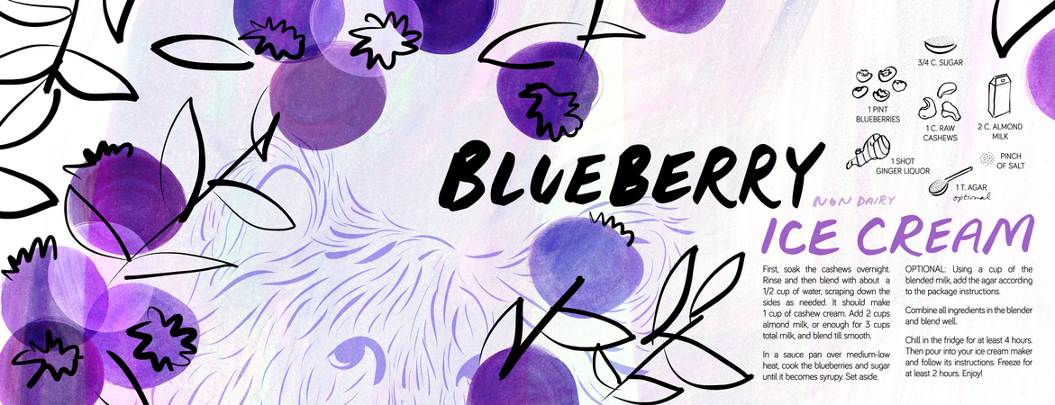 Blueberry Ice Cream (non dairy!) by Sarah Ferone