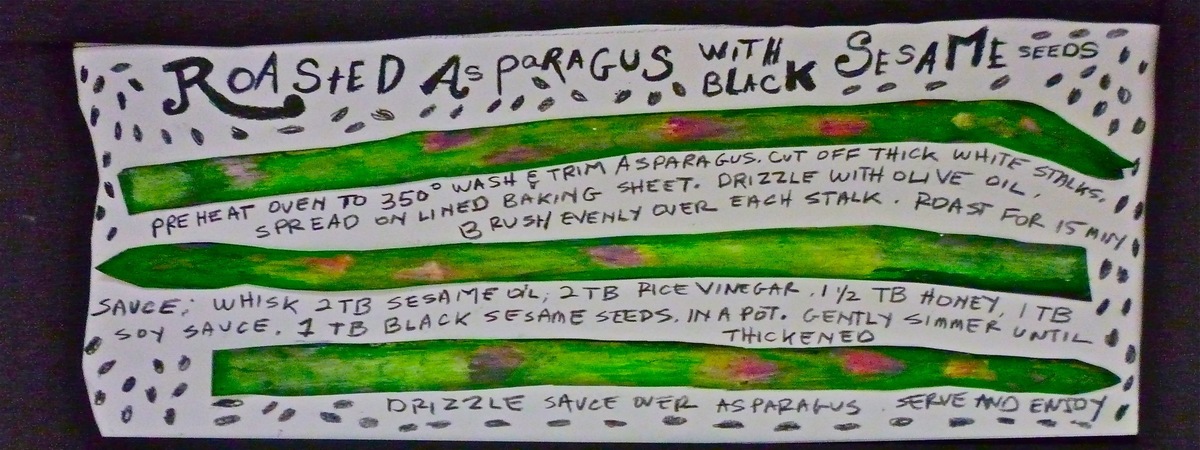 Roasted Asparagus with Black Sesame Seeds by Rene Bien