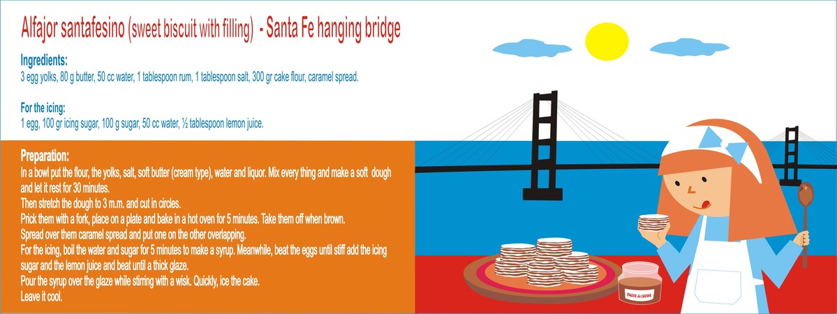 Alfajor Santafesino (sweet biscuit with filling) - Santa Fe Hanging Bridge by María Belén De Rienzo