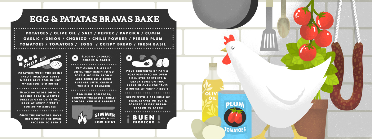 Egg and Patatas Bravas Bake by James Gibbs