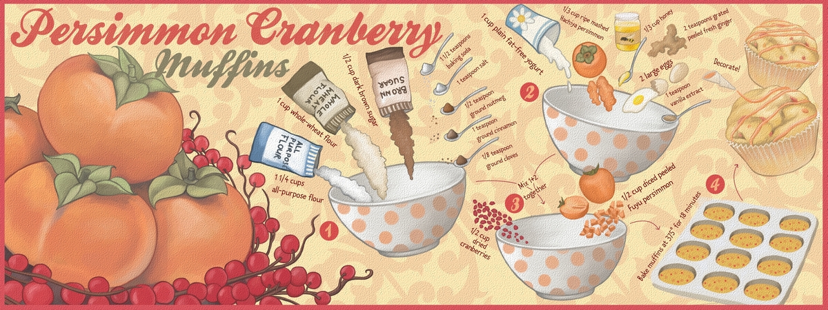 Persimmon Cranberry Muffins by Lucille Solomon