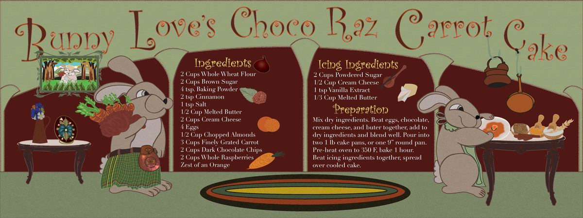 Bunny Love's Choco Raz Carrot Cake by Clara Bernier Clara bernier bunny love recipe