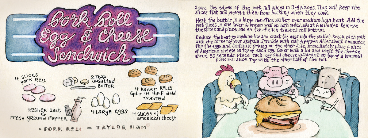 Pork Roll Egg and Cheese Sandwich by Colleen Finn