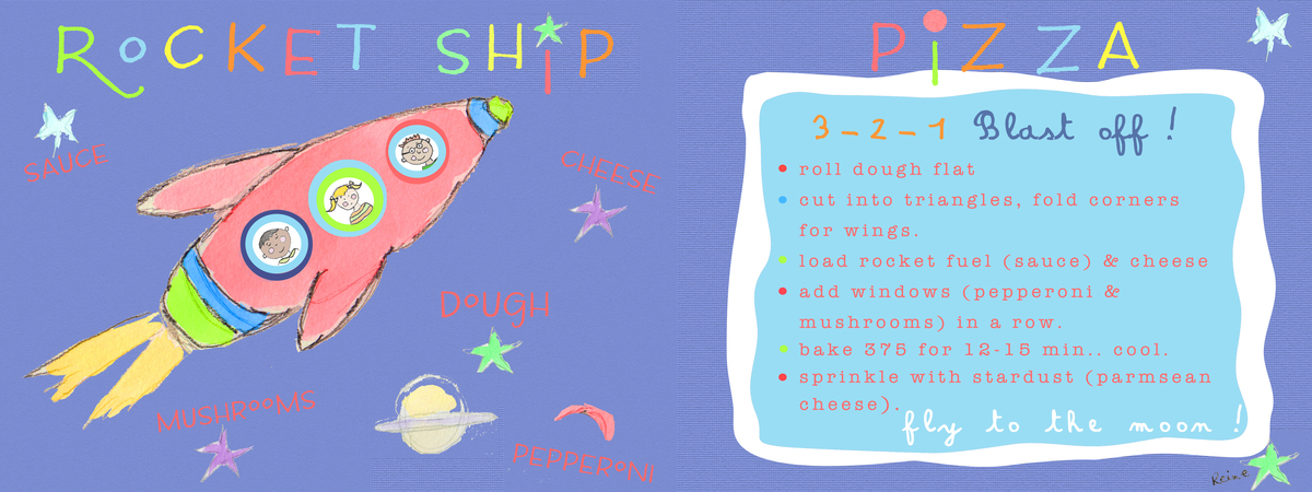 Rocket Ship Pizza by Reine Sloan