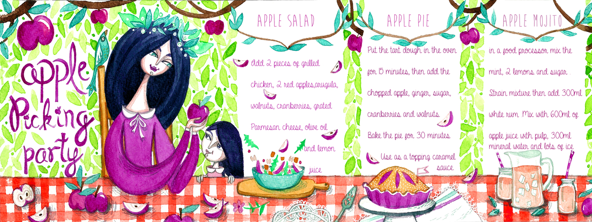 Apple Picking Party by Plantus Marina Apple picking party illustration