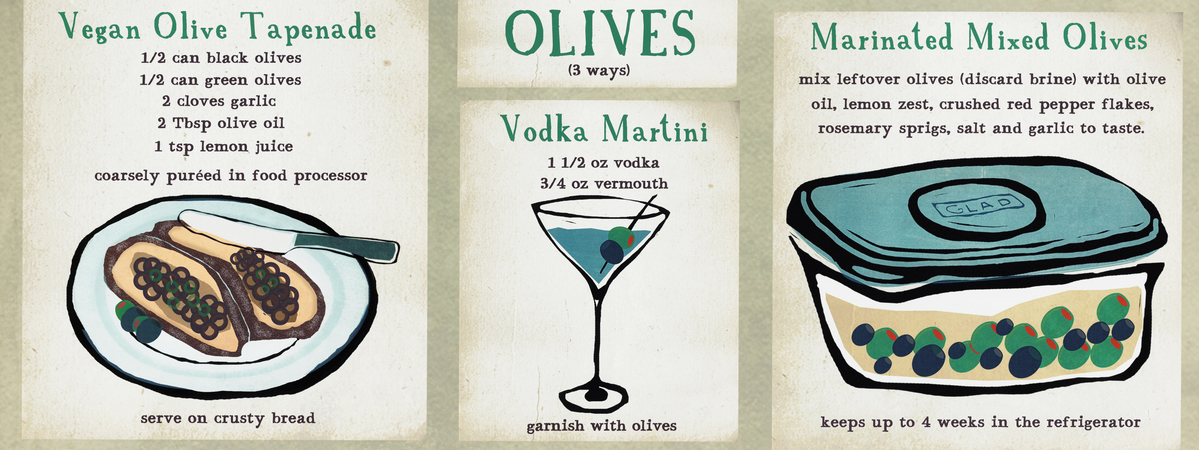 Olives, 3 Ways by James Orndorf