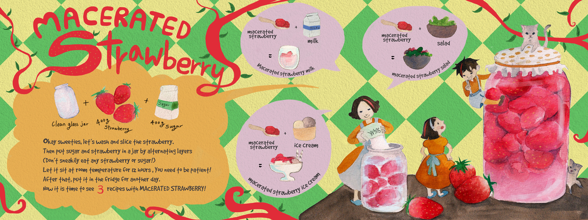3 Ways for Macerated Strawberry by Mihyun Ryu