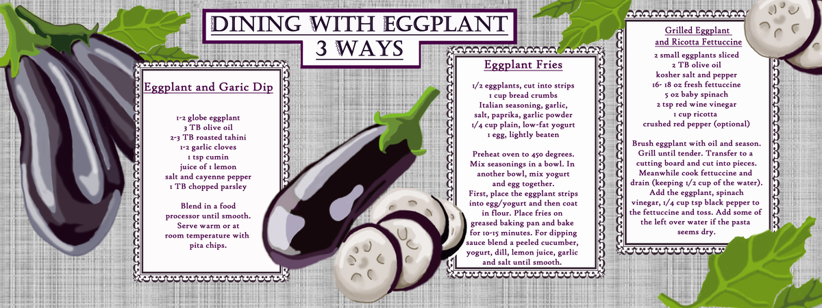 Dining with Eggplant 3 Ways by Emily Wilson