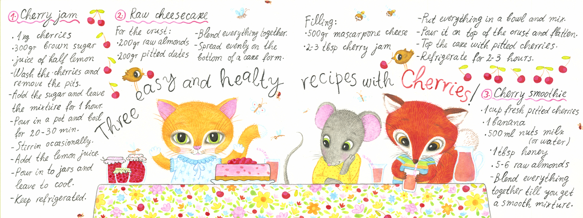Three Simple and HealthyRecipes with Cherries ! by Slavina Argirova