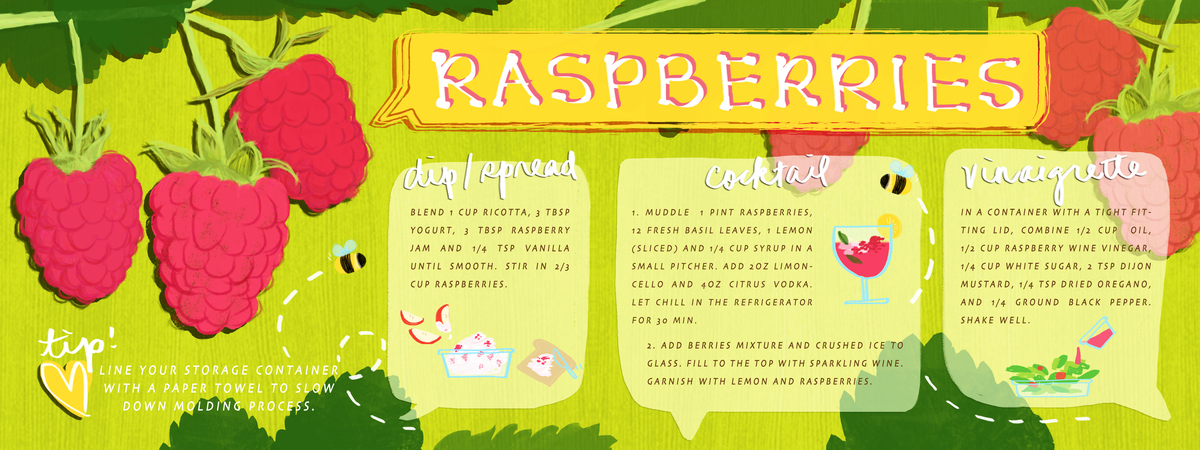 Summer Raspberries 1x3 by ingrid chow Ingrid glad2raspberries