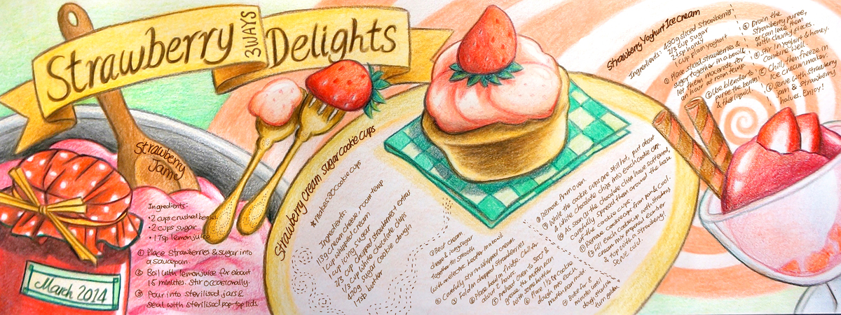 Strawberry 3 Ways Delights by Chia Ringo