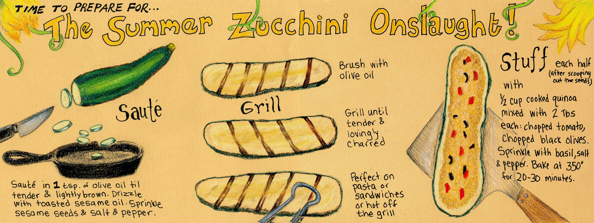 Zucchini Onslaught by Caroline Jones