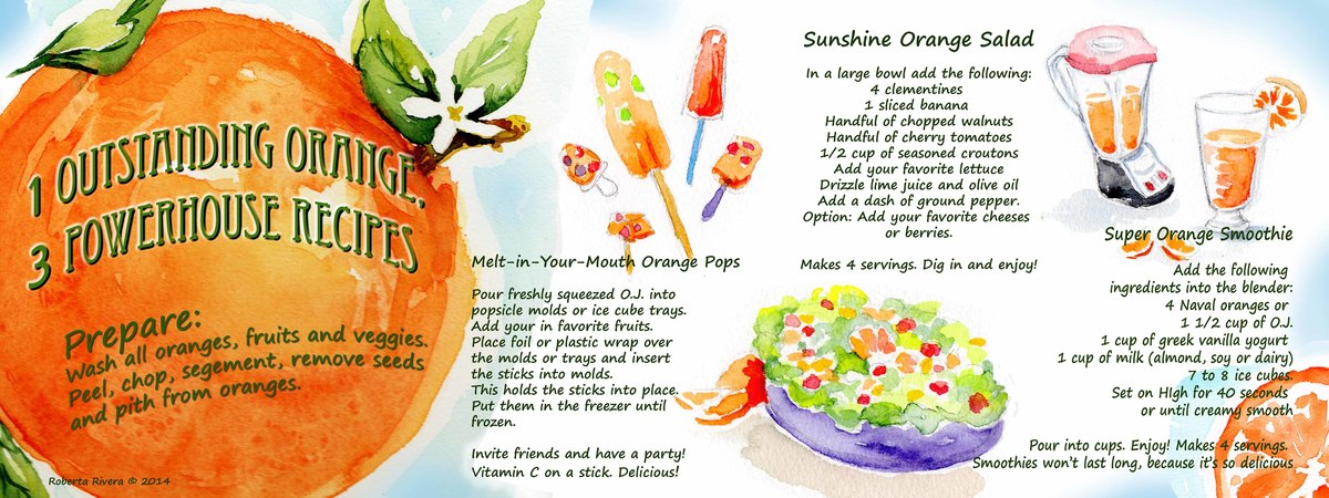 One Orange, 3 Powerhouse Recipes by Roberta Rivera They draw and cook 2014 8 roberta rivera. copy