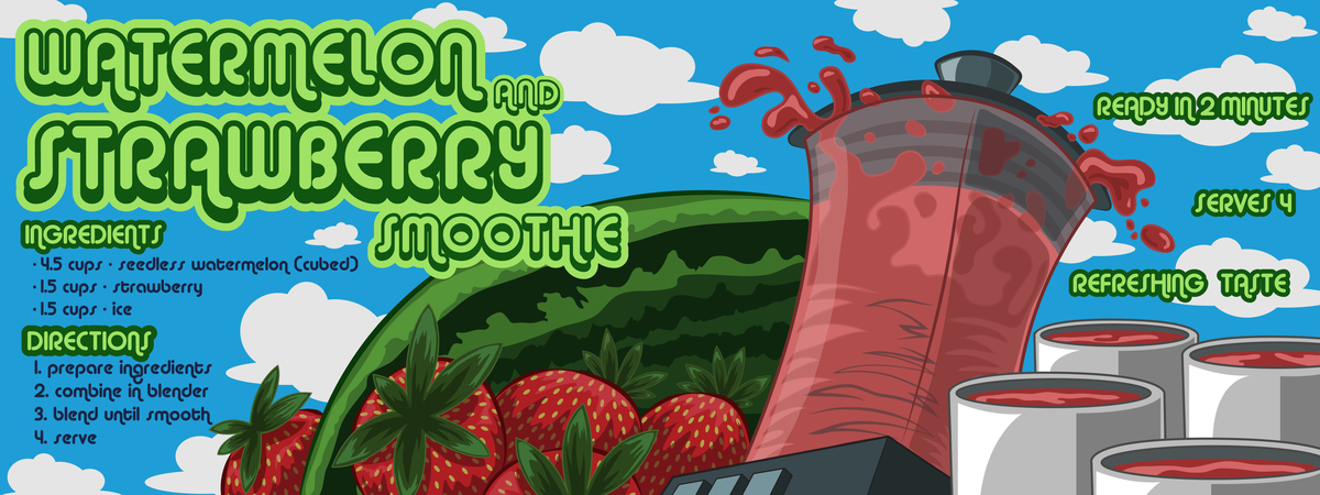 Watermelon & Strawberry Smoothie by Andrew Laitinen