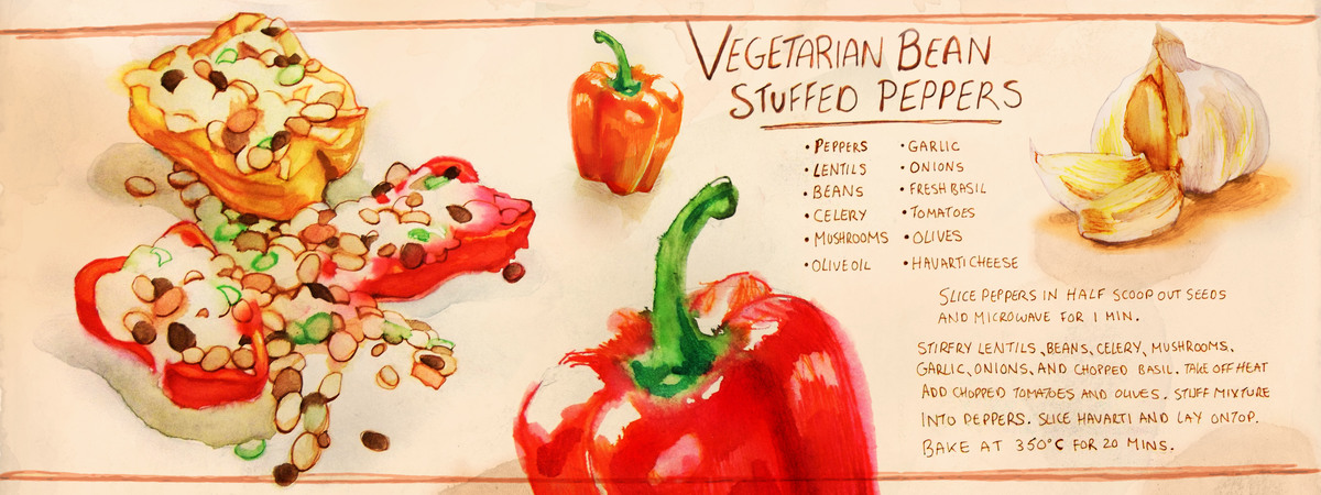 Vegetarian Bean Stuffed Peppers by Samantha Russell