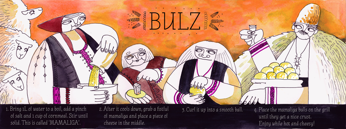 How to make Bulz (Mamaliga with cheese) by Andrei Damian