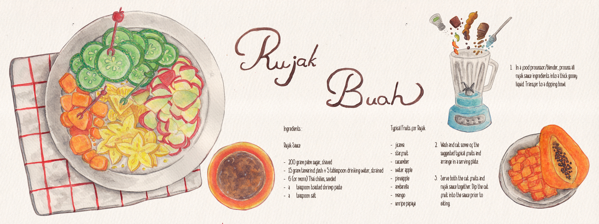 Rujak Buah (Fruit with Spicy Palm Sugar Sauce) by Haidi Shabrina