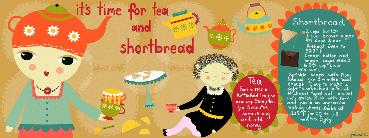It's Time for Tea and Shortbread by Joanna Chrysohoidis Tea time recipe they draw and cook high res