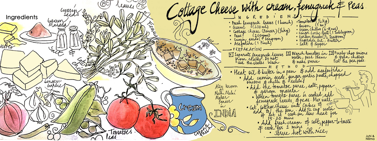 Cottage Cheese with Cream, Fenugreek & Peas by Juhi Prasad