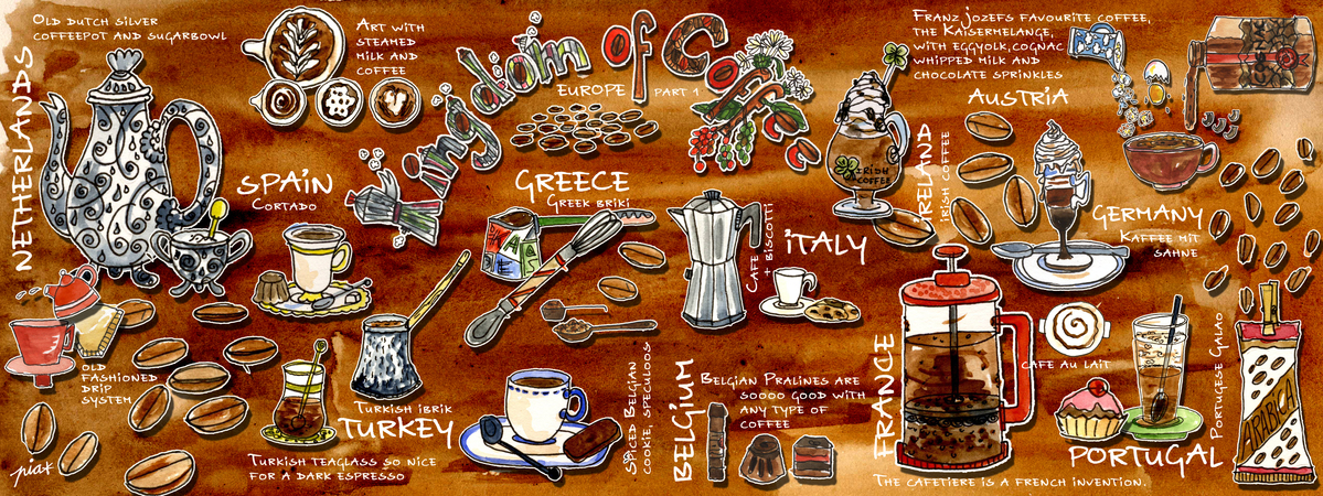 Kingdom of Coffee - part 1 Europe by Pia Dirks Illustrations