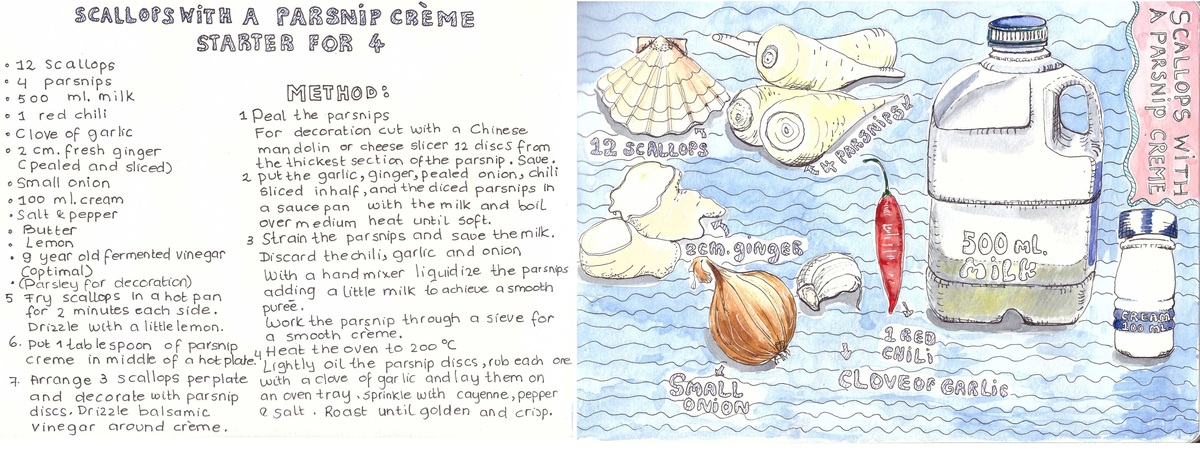 Scallops with Parsnip Crème by Dorine van der Vloodt