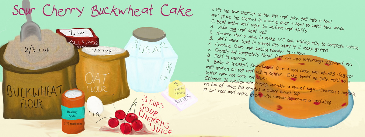 Sour Cherry Buckwheat Cake by Rachel Marie Schell-Lambert