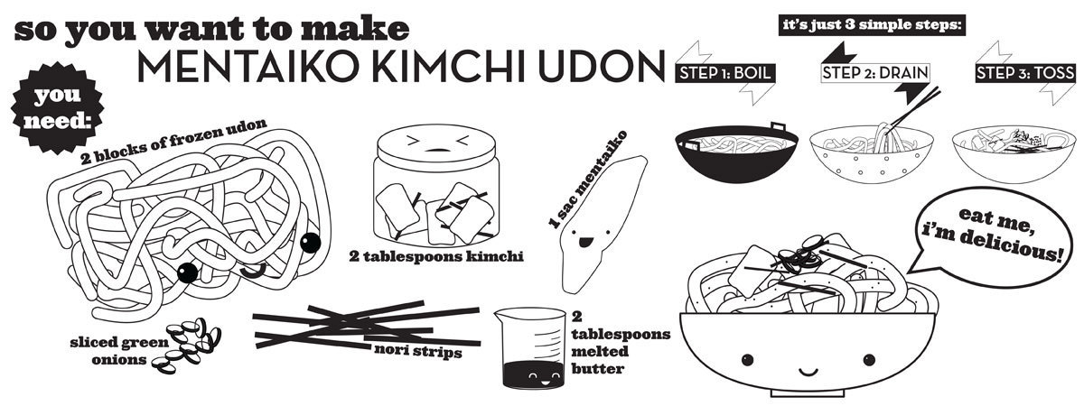 Mentaiko Kimchi Udon by Stephanie Le