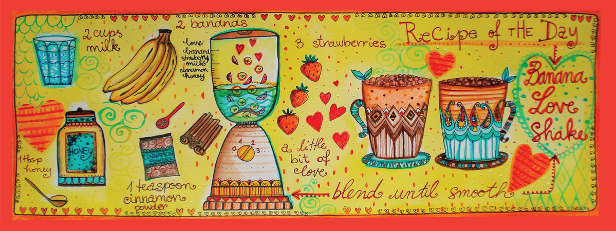 Banana Love Shake by Margareta Neta Banana love shake drawcook