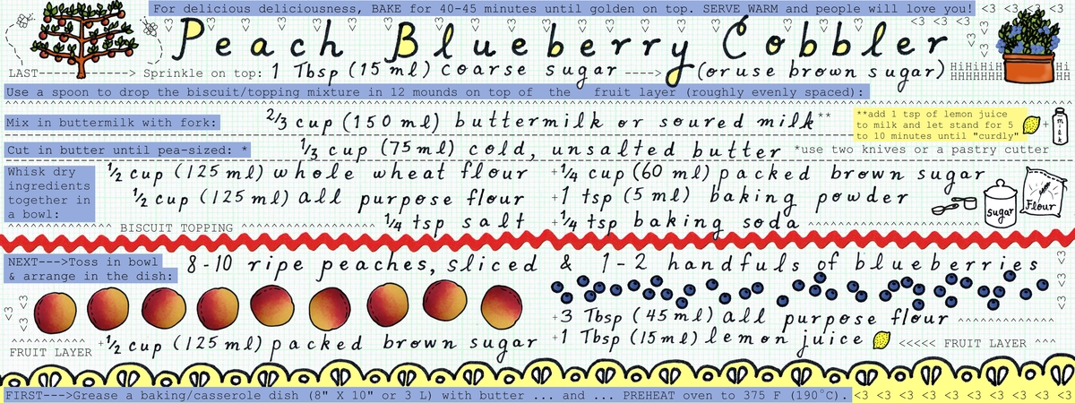 Peach Blueberry Cobbler by Lena Umezawa