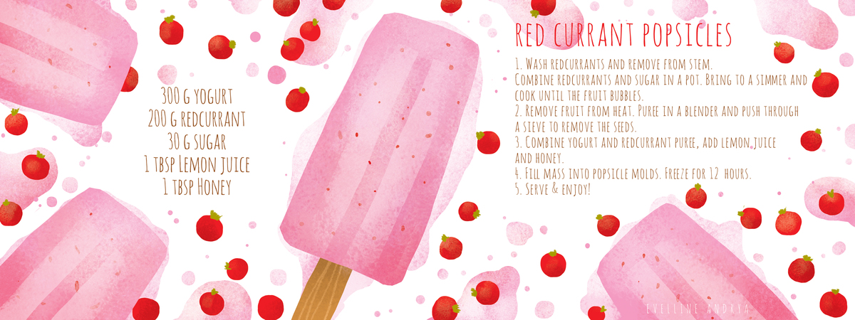 RED CURRANT POPSICLES by Evelline Andrya