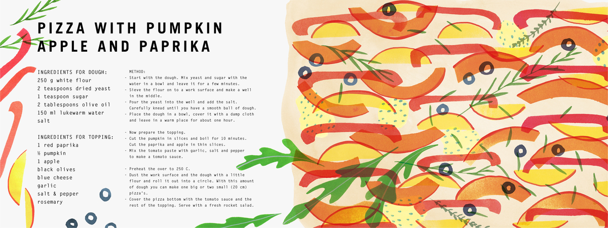 Pizza with Pumpkin Apple and Paprika by Lotte Dirks Pizza with apple