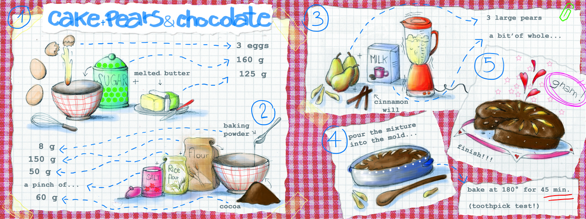 Cake and Pears and Chocolate by Tiziana Longo
