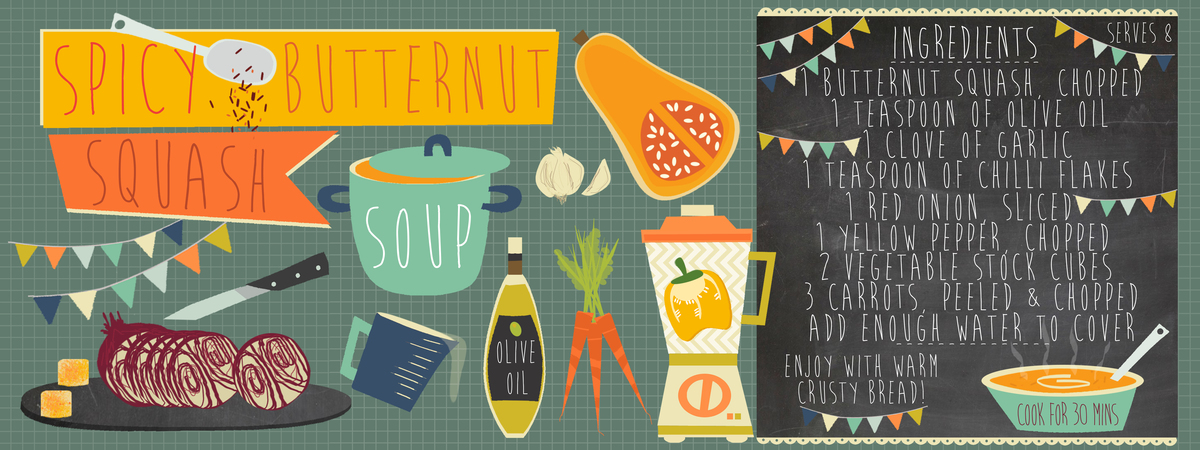 Spicy Butternut Squash Soup by Faye Gollaglee