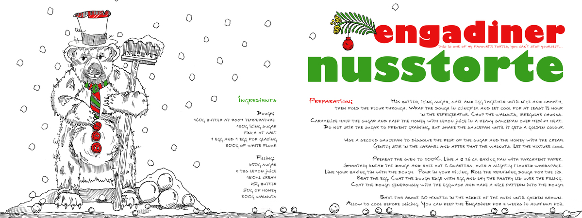 Engadiner Nusstorte by Pia Dirks Illustrations