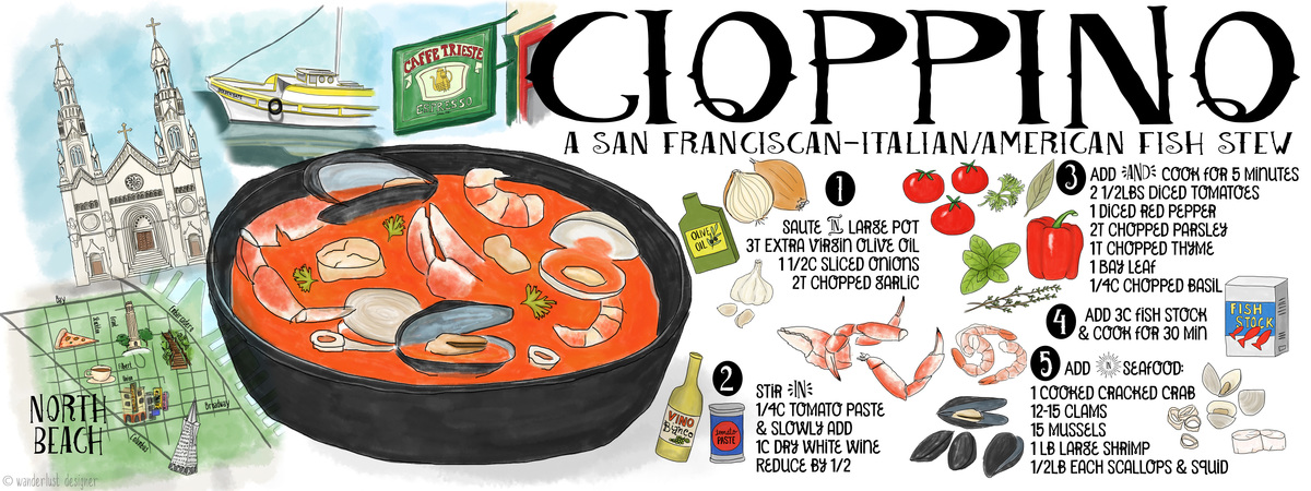 Cioppino - A San Franciscan Italian-American Fish Stew by Betsy Beier