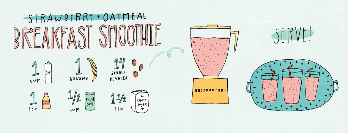 Strawberry + Oatmeal Breakfast Smoothie by Katey Catanese Breakfastsmoothie 01
