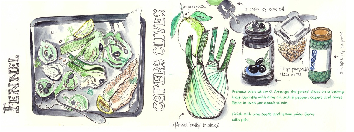 Fennel with capers and olives by Dorine van der Vloodt
