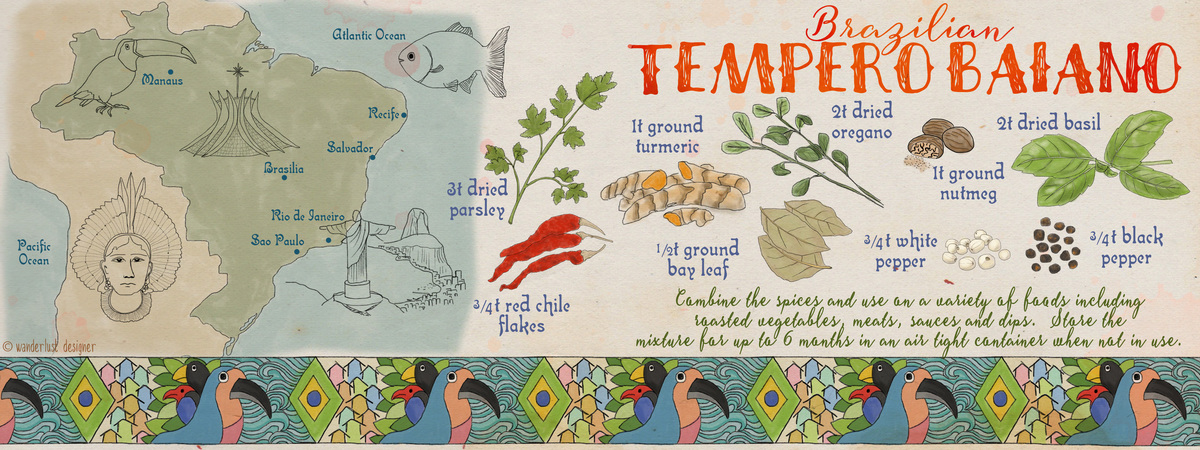 Brazilian Tempero Baiano Spice Mix by Betsy Beier Braziliantemperobaianobywanderlustdesigner tdac