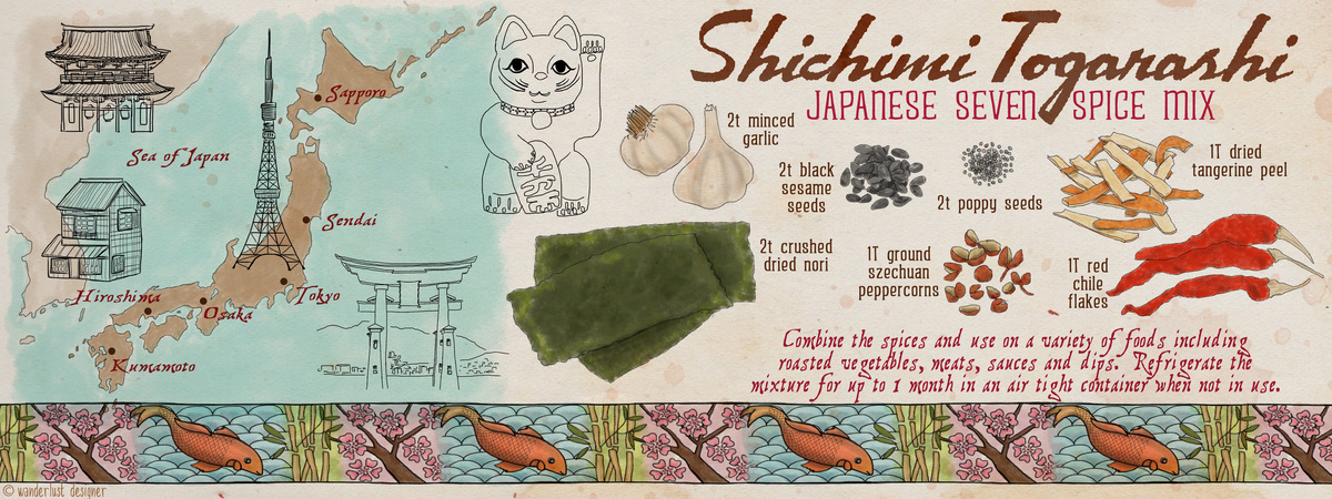 Shichimi Togarashi Japanese 7 Spice Mix by Betsy Beier Japaneseshichimitogarashibywanderlistdesigner tdac
