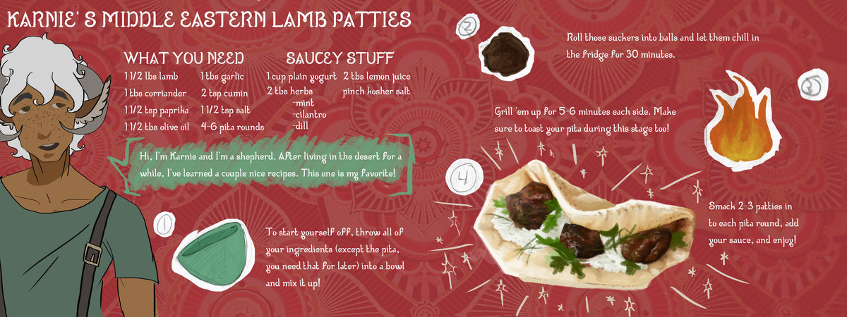 Karnie's Middle Eastern Lamb Patties by Hannah Smith
