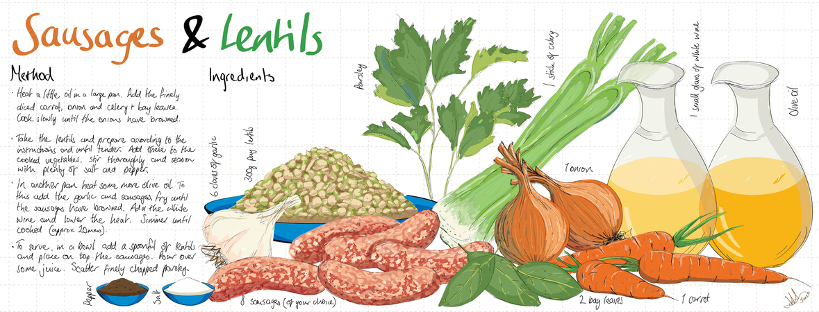 Sausage and Lentils by Johnathan Hawker