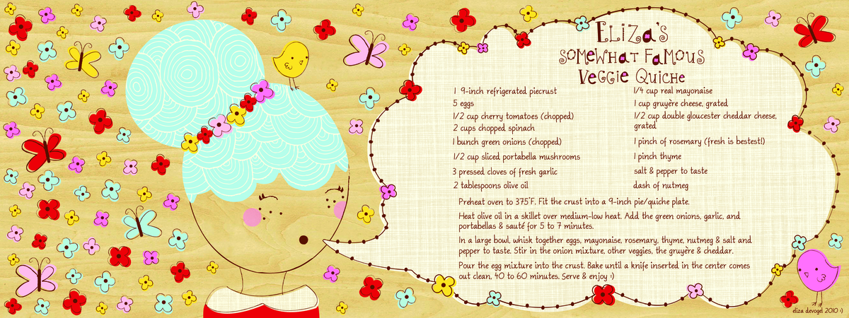 Eliza's Somewhat Famous Veggie Quiche by Eliza DeVogel Devogel quiche 300